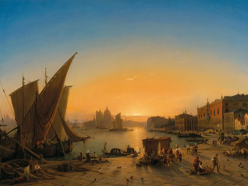 1820-Ludwig Mecklenburg - Venezia, vista sul Bacio di San Marco
